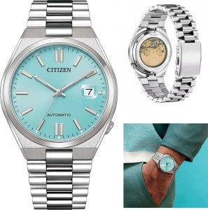 Zegarek Citizen ZEGAREK MĘSKI CITIZEN Tsuyosa Turquoise Blue NJ0151-88M - AUTOMAT SZAFIR 12