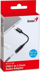 Adapter USB Genius ACC-C100 USB-C - Jack 3.5mm Czarny  (32590012400) 8
