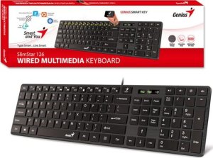 Klawiatura Genius Genius SlimStar 126 COPILOT, klawiatura CZ/SK, klasyczna, przewodowa (USB), czarna 6