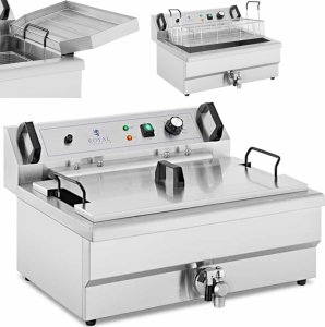 Royal Catering Smażalnik do pączków ryb frytek z ociekaczem 3000 W 16 l 230 V 1