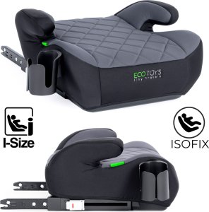 Fotelik samochodowy Ecotoys Podkładka ISOFIX samochodowa siedzisko dla dzieci i-SIZE uchwyt na napoje wzrost 125-150 cm ECOTOYS 1