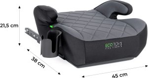 Fotelik samochodowy Ecotoys Podkładka ISOFIX samochodowa siedzisko dla dzieci i-SIZE uchwyt na napoje wzrost 125-150 cm ECOTOYS 10