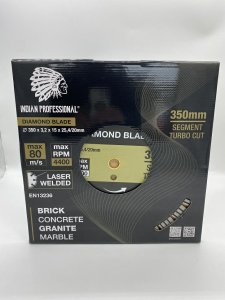 INDIAN PROFESSIONAL TARCZA DIAMENTOWA 350mm SEGMENT TURBO CUT  INDIAN PROFESSIONAL 15mm 2