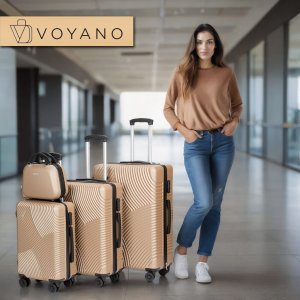 vidaXL Zestaw walizek podróżnych AZORES ZŁOTY 4w1 2