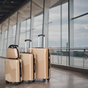 vidaXL Zestaw walizek podróżnych AZORES ZŁOTY 4w1 3