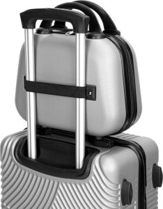 vidaXL Zestaw 4 walizek podróżnych AZORES SREBRNY 4w1 13