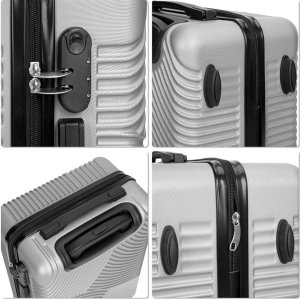 vidaXL Zestaw 4 walizek podróżnych AZORES SREBRNY 4w1 16