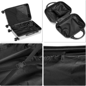 vidaXL Zestaw 4 walizek podróżnych AZORES SREBRNY 4w1 17