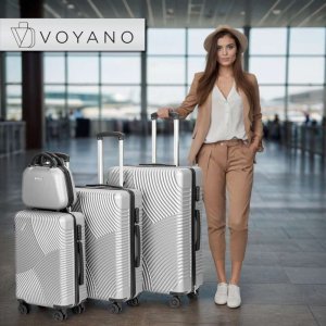 vidaXL Zestaw 4 walizek podróżnych AZORES SREBRNY 4w1 2