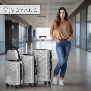 vidaXL Zestaw 4 walizek podróżnych AZORES SREBRNY 4w1 3