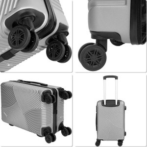 vidaXL Zestaw 4 walizek podróżnych AZORES SREBRNY 4w1 5