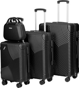 vidaXL Zestaw walizek podróżnych AZORES CZARNY 4w1 1