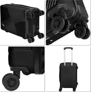 vidaXL Zestaw walizek podróżnych AZORES CZARNY 4w1 20