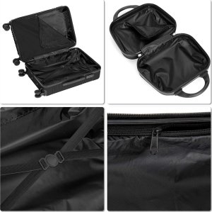 vidaXL Zestaw walizek podróżnych AZORES CZARNY 4w1 21