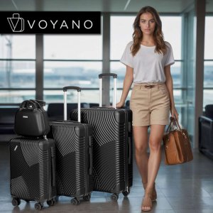 vidaXL Zestaw walizek podróżnych AZORES CZARNY 4w1 3