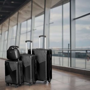 vidaXL Zestaw walizek podróżnych AZORES CZARNY 4w1 4