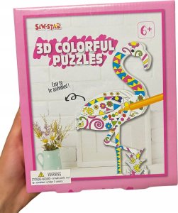 Skibi Puzzle 3D Kolorowanka Flaming Układanka Model Zrób To Sam Dla Dzieci Diy 1