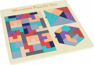 Układanka Montesori, klocki puzzle drewniane 1