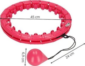 Springos Hula hop z obciążeniem i masażerem odchudzające 24 wypustki różowe UNIWERSALNY 13