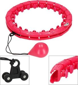 Springos Hula hop z obciążeniem i masażerem odchudzające 24 wypustki różowe UNIWERSALNY 6