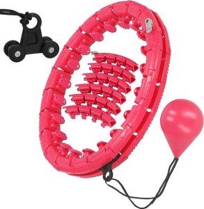 Springos Hula hop z obciążeniem i masażerem odchudzające 24 wypustki różowe UNIWERSALNY 8