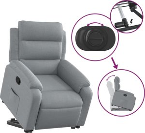 vidaXL vidaXL Podnoszony fotel rozkładany, jasnoszary, obity tkaniną 5