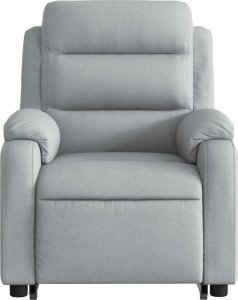 vidaXL vidaXL Podnoszony fotel rozkładany, jasnoszary, obity tkaniną 8