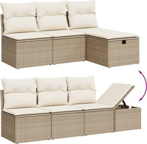 vidaXL vidaXL 8-cz. zestaw mebli ogrodowych z poduszkami, beżowy, polirattan 3