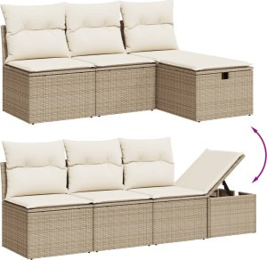 vidaXL 8-cz. zestaw mebli ogrodowych z poduszkami, beżowy, polirattan 3