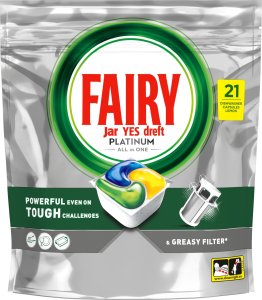 Fairy Fairy indaplovių tabletės Platinum All In One Lemon, 126 vnt. 1