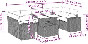 vidaXL 8-cz. zestaw mebli ogrodowych z poduszkami, beżowy, polirattan 10