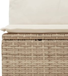 vidaXL 8-cz. zestaw mebli ogrodowych z poduszkami, beżowy, polirattan 7