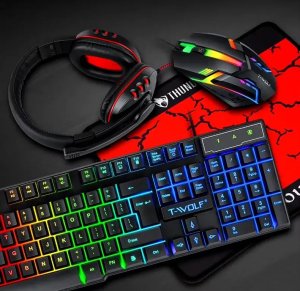 Klawiatura ExtraLink EXTRALINK GAMING SET TF800 4IN1 LED KEYBOARD+MOUSE+PAD+HEADSET 2