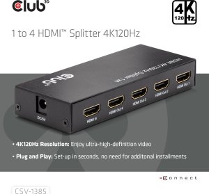 Club 3D Club3D HDMI Splitter 1 wejście -> 4 wyjścia 4K120Hz UHD retail 2