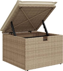 vidaXL 11-cz. zestaw mebli ogrodowych z poduszkami, beżowy, polirattan 10