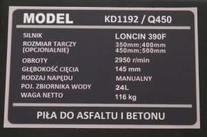 Kraft&Dele PIŁA DO ASFALTU I BETONU KD11920 4