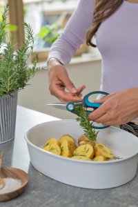 Sekator Gardena Gardena Secateurs HerbCut, set with holster (grey/turquoise, herb scissors with defoliation function) 2