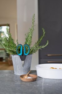 Sekator Gardena Gardena Secateurs HerbCut, set with holster (grey/turquoise, herb scissors with defoliation function) 3