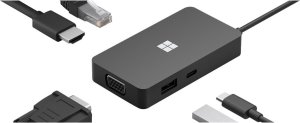Adapter USB Microsoft MS Surface USB-C Travel Hub CS/HU/RO/SK Hdwr Black 1