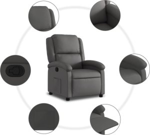 vidaXL Rozkładany fotel, szary 5