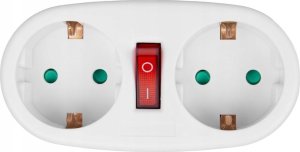 Maclean Gniazdko prądowe Maclean, rozgałęźnik z 2 gniazdami i wyłącznikiem, typu F, 2x16A, MCE338 F 3