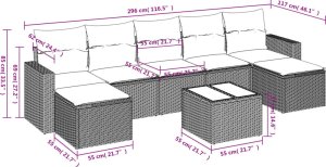 vidaXL 8-cz. zestaw mebli ogrodowych z poduszkami, beżowy, polirattan 3