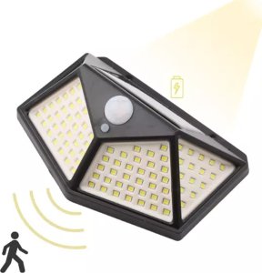 Naświetlacz Verk Lampa solarna 100 led z czujnikiem zmierzchu ruchu Lampa solarna 100 led z czujnikiem zmierzchu ruchu 6