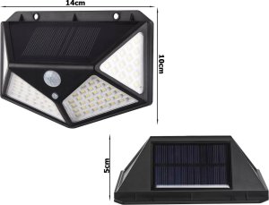 Naświetlacz Verk Lampa solarna 100 led z czujnikiem zmierzchu ruchu Lampa solarna 100 led z czujnikiem zmierzchu ruchu 10