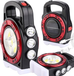 Verk Latarka solarna przenośna lampka akumulatorowa led powerbank reflektor Latarka solarna przenośna lampka akumulatorowa led powerbank reflektor 1