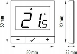 Engo Internetowy, natynkowy regulator temperatury ZigBee/868MHz, Biały, bateryjny 5