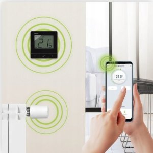 Engo Bezprzewodowa, elektroniczna głowica grzejnikowa, M30x1,5 z adapterem na zawór RA, bateryjna 3