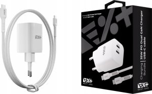 Ładowarka NEXT ONE NEXT ONE Ładowarka sieciowa Fast 35W GaN 2xUSB-C z kablem USB-C white 1