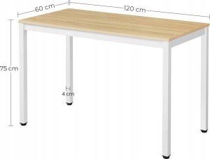 Leobert Zestaw stół prostokątny TESSA 120x60 dąb + 4 krzesła OSAKA białe 4