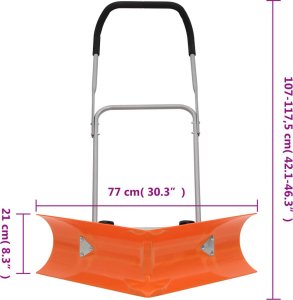 vidaXL vidaXL Pług łamany z wydłużaną rączką, pomarańczowy, stal 7